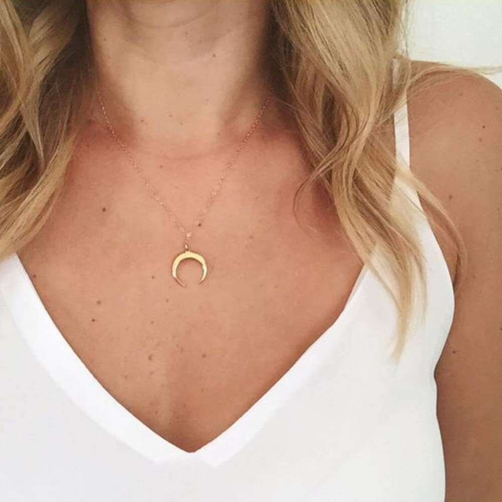 Dainty Layered Choker Necklace, Handmade Y Pendant Necklace Multilayer Bar Disc - Picture 5 of 6